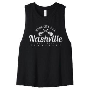 Nashville Tennessee Country Music Usa Gift Women's Racerback Cropped Tank