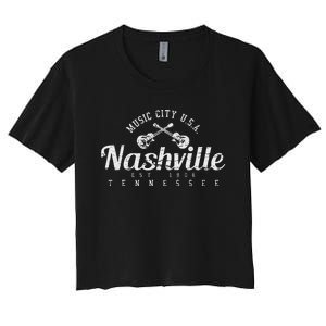 Nashville Tennessee Country Music Usa Gift Women's Crop Top Tee