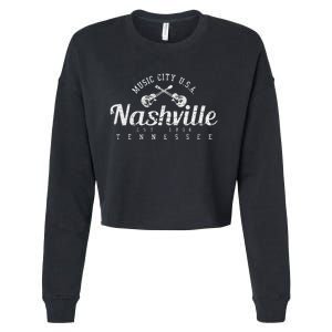 Nashville Tennessee Country Music Usa Gift Cropped Pullover Crew