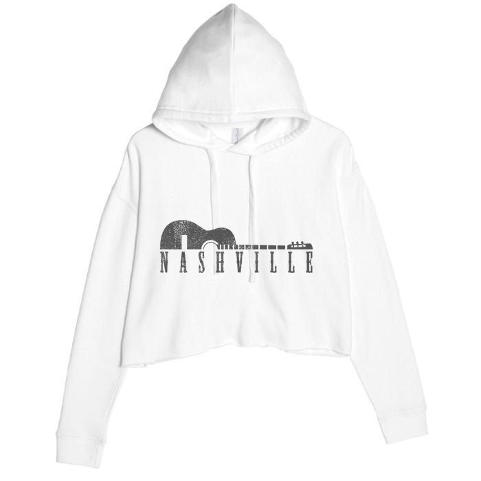 Nashville Tennessee Country Music City Guitar Gift Crop Fleece Hoodie