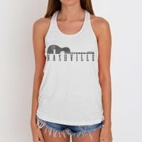 Nashville Tennessee Country Music City Guitar Gift Women's Knotted Racerback Tank