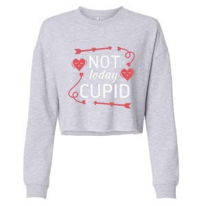 Not Today Cupid Funny Gift Cropped Pullover Crew