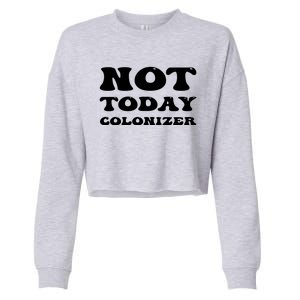 Not Today Colonizer Funny Indigenous Native American Gift Cropped Pullover Crew