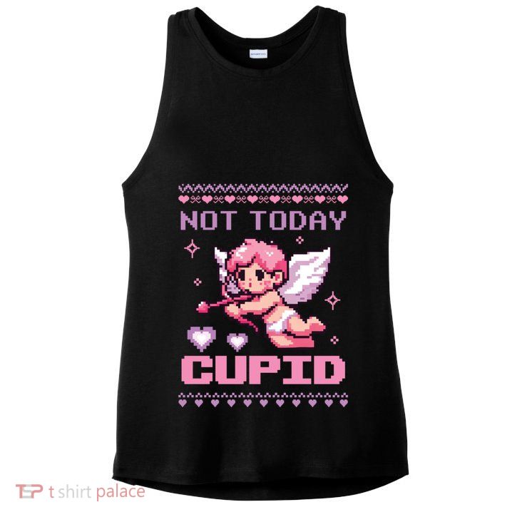 Not Today Cupid Ugly Retro Pixel Art ValentineS Day Great Gift Ladies PosiCharge Tri-Blend Wicking Tank