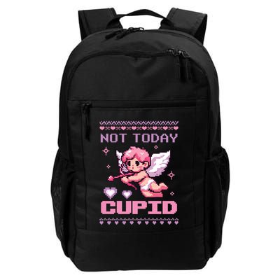 Not Today Cupid Ugly Retro Pixel Art ValentineS Day Great Gift Backpack