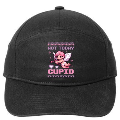 Not Today Cupid Ugly Retro Pixel Art ValentineS Day Great Gift 7-Panel Snapback Hat