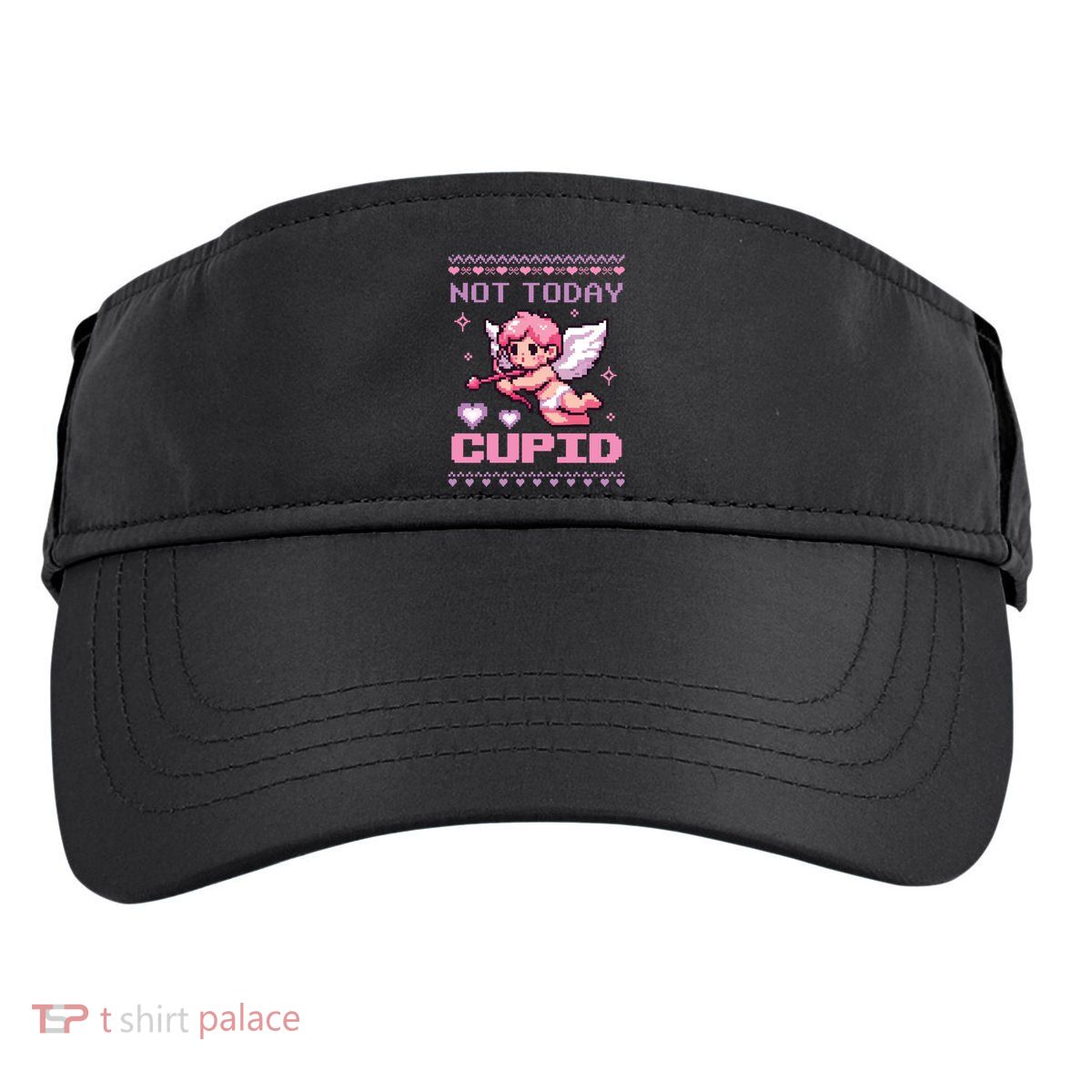 Not Today Cupid Ugly Retro Pixel Art ValentineS Day Great Gift Adult Drive Performance Visor