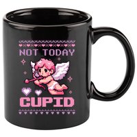 Not Today Cupid Ugly Retro Pixel Art ValentineS Day Great Gift 11oz C Handle Ceramic Mug
