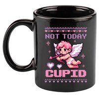 Not Today Cupid Ugly Retro Pixel Art ValentineS Day Great Gift 11oz C Handle Ceramic Mug