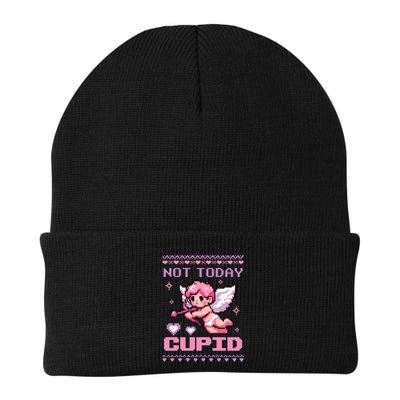 Not Today Cupid Ugly Retro Pixel Art ValentineS Day Great Gift Beanie