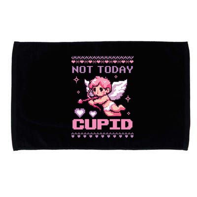 Not Today Cupid Ugly Retro Pixel Art ValentineS Day Great Gift Microfiber Hand Towel