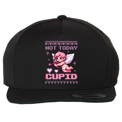 Not Today Cupid Ugly Retro Pixel Art ValentineS Day Great Gift Wool Snapback Cap
