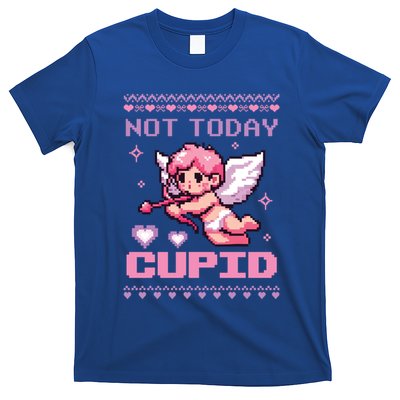 Not Today Cupid Ugly Retro Pixel Art ValentineS Day Great Gift T-Shirt