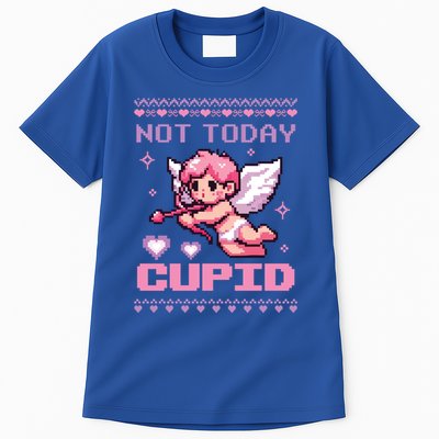 Not Today Cupid Ugly Retro Pixel Art ValentineS Day Great Gift Tall T-Shirt