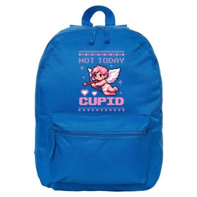 Not Today Cupid Ugly Retro Pixel Art ValentineS Day Great Gift 16 in Basic Backpack