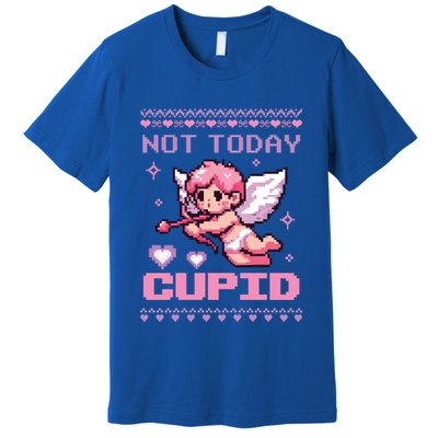 Not Today Cupid Ugly Retro Pixel Art ValentineS Day Great Gift Premium T-Shirt