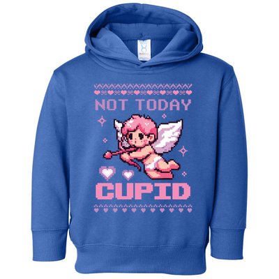 Not Today Cupid Ugly Retro Pixel Art ValentineS Day Great Gift Toddler Hoodie