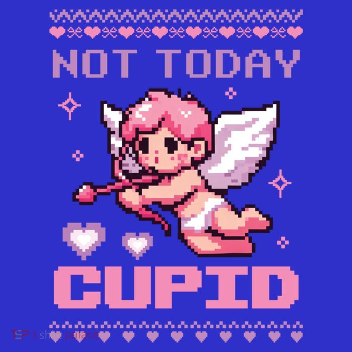 Not Today Cupid Ugly Retro Pixel Art ValentineS Day Great Gift Toddler T-Shirt