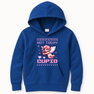 Not Today Cupid Ugly Retro Pixel Art ValentineS Day Great Gift Kids Hoodie