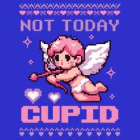 Not Today Cupid Ugly Retro Pixel Art ValentineS Day Great Gift Zip Tote Bag