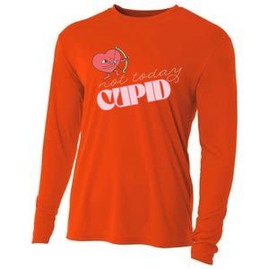 Not Today Cupid Divertente Maglia Per I Single San Valentino Gift Cooling Performance Long Sleeve Crew