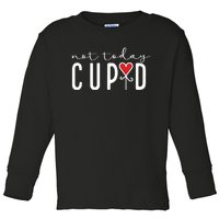 Not Today Cupid Funny Valentine Toddler Long Sleeve Shirt