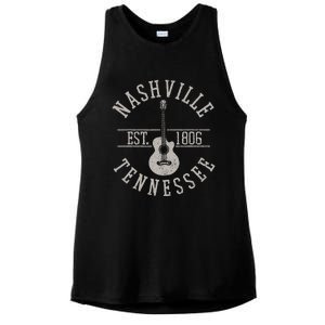 Nashville Tennessee Country Music City Guitar Player Gift Ladies PosiCharge Tri-Blend Wicking Tank