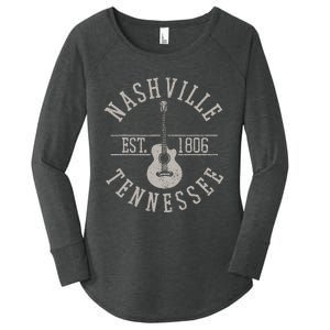 Nashville Tennessee Country Music City Guitar Player Gift Women's Perfect Tri Tunic Long Sleeve Shirt