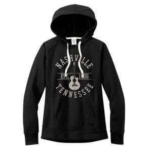 Nashville Tennessee Country Music City Guitar Player Gift Women's Fleece Hoodie