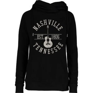 Nashville Tennessee Country Music City Guitar Player Gift Womens Funnel Neck Pullover Hood