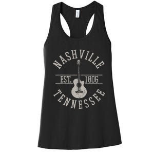 Nashville Tennessee Country Music City Guitar Player Gift Women's Racerback Tank