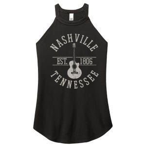 Nashville Tennessee Country Music City Guitar Player Gift Women's Perfect Tri Rocker Tank