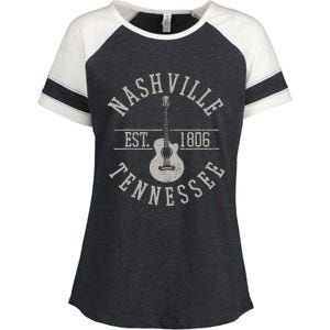 Nashville Tennessee Country Music City Guitar Player Gift Enza Ladies Jersey Colorblock Tee