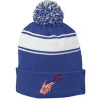 Not Today Cupid Funny Valentine Cupid Heart Anti Valentine Gift Stripe Pom Pom Beanie