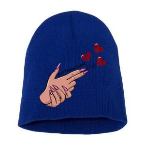 Not Today Cupid Funny Valentine Cupid Heart Anti Valentine Gift Short Acrylic Beanie