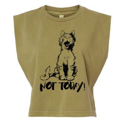 Not Today Crazy Cats Graphic Cute Funny Garment-Dyed Women's Muscle Tee