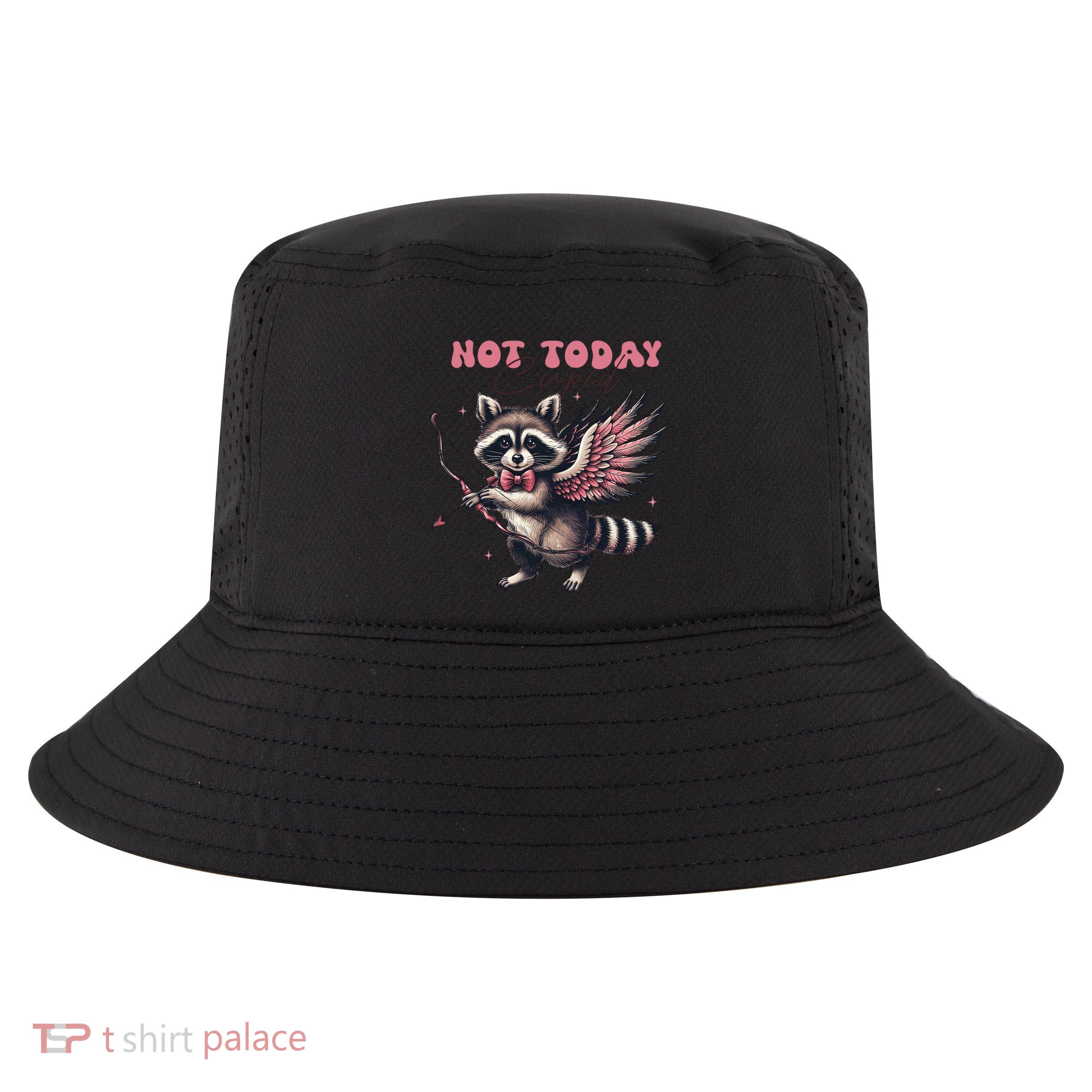 Not Today Cupid Feral Funny Raccoon Lovers Valentine’S Day Cool Gift Cool Comfort Performance Bucket Hat