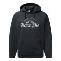 Nashville Tennessee Country Music Usa Gift Performance Fleece Hoodie