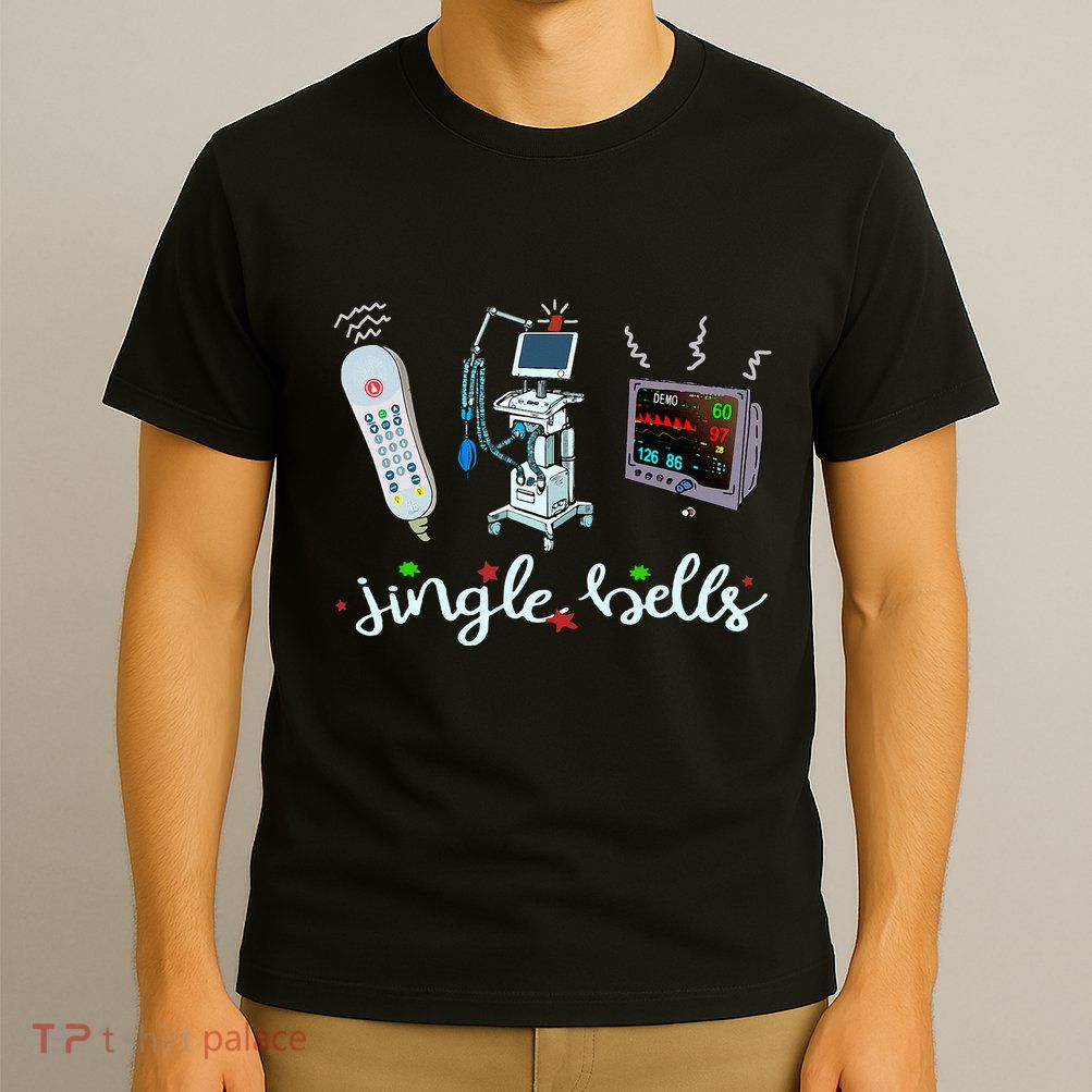 Nurse Telemetry Christmas Respiratory Therapist Icu Rn Rt T-Shirt