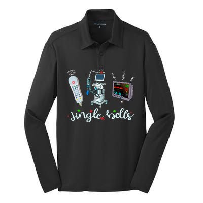 Nurse Telemetry Christmas Respiratory Therapist Icu Rn Rt Silk Touch Performance Long Sleeve Polo