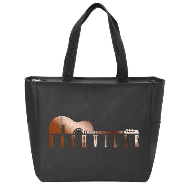 Nashville Tennessee Country Music City Guitar Gift Funny Gift Zip Tote Bag