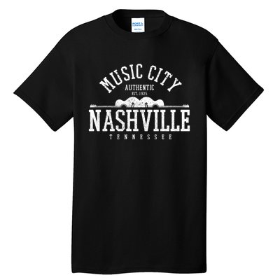 Nashville Tennessee Country Music City Guitar Gift Vintage Cool Gift Tall T-Shirt