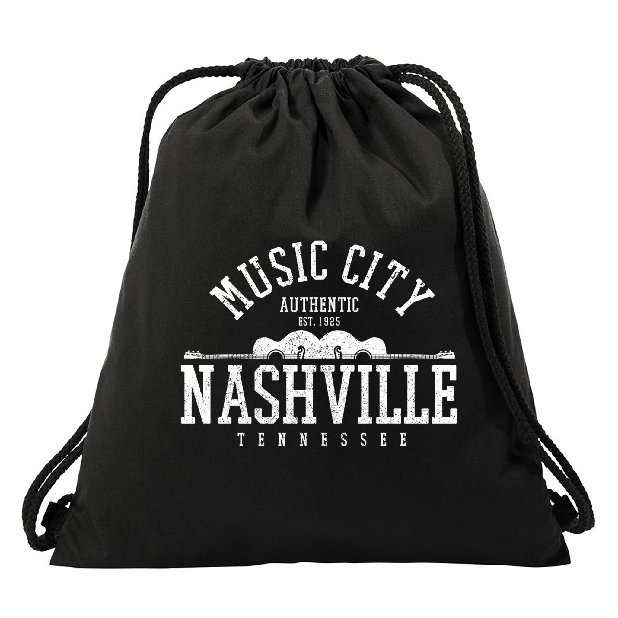 Nashville Tennessee Country Music City Guitar Gift Vintage Cool Gift Drawstring Bag