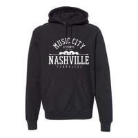 Nashville Tennessee Country Music City Guitar Gift Vintage Cool Gift Premium Hoodie