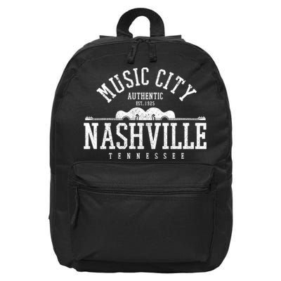 Nashville Tennessee Country Music City Guitar Gift Vintage Cool Gift 16 in Basic Backpack