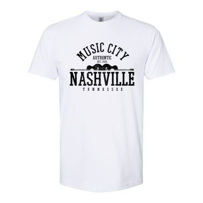 Nashville Tennessee Country Music City Guitar Gift Vintage Cool Gift Softstyle® CVC T-Shirt