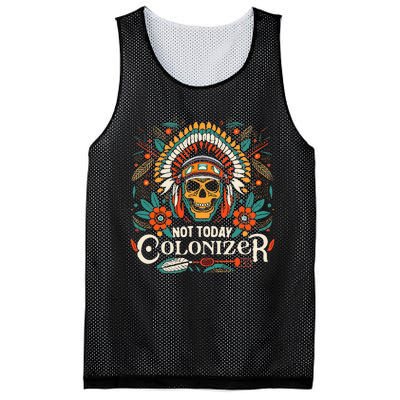 Not Today Colonizer Native American Indigenous Indian Tribe Mesh Reversible Basketball Jersey Tank