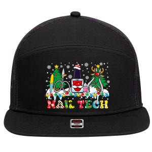 Nail Tech Christmas Nail Artist 7 Panel Mesh Trucker Snapback Hat