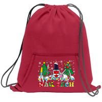 Nail Tech Christmas Nail Artist Sweatshirt Cinch Pack Bag