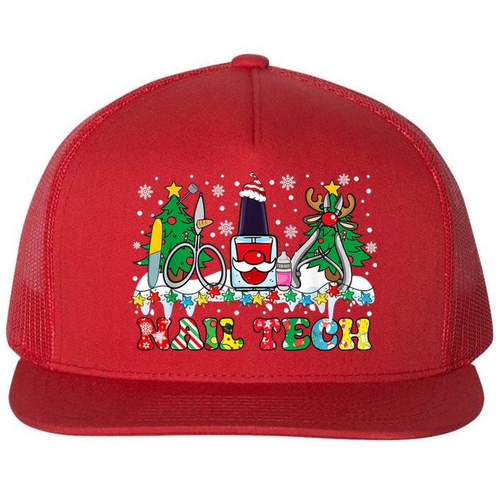 Nail Tech Christmas Nail Artist Flat Bill Trucker Hat